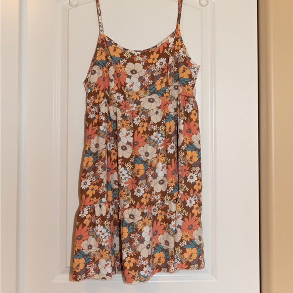 Altar’d State Floral Orange Adjustable Strap Mini Dress - Picture 3 of 10